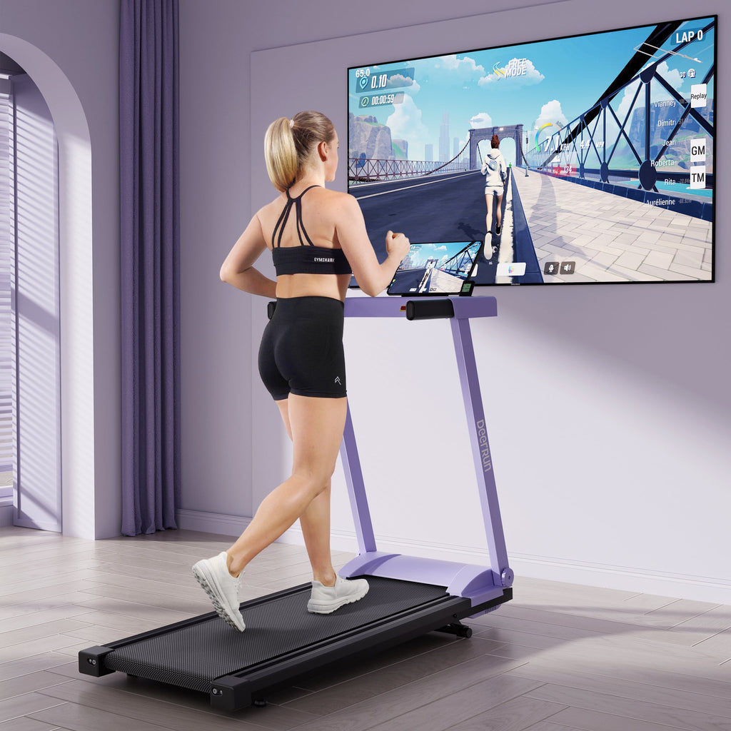 DeerRun All-New 2026 A1 Pro Move+  6% Incline Foldable Treadmill¡ª¡ªUpgraded Chip & NFC Support | 350 lbs, 10 mph Dreamy Violet
