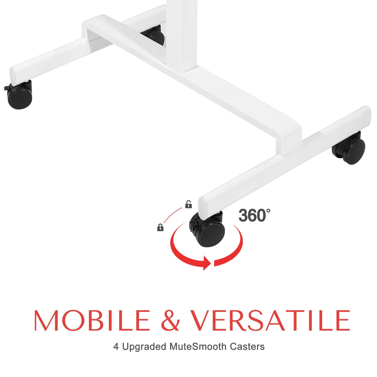 DeerRun? Adjustable Standing Desk - 31.5''L *18.9''W Large Rolling Laptop Desk for Treadmills