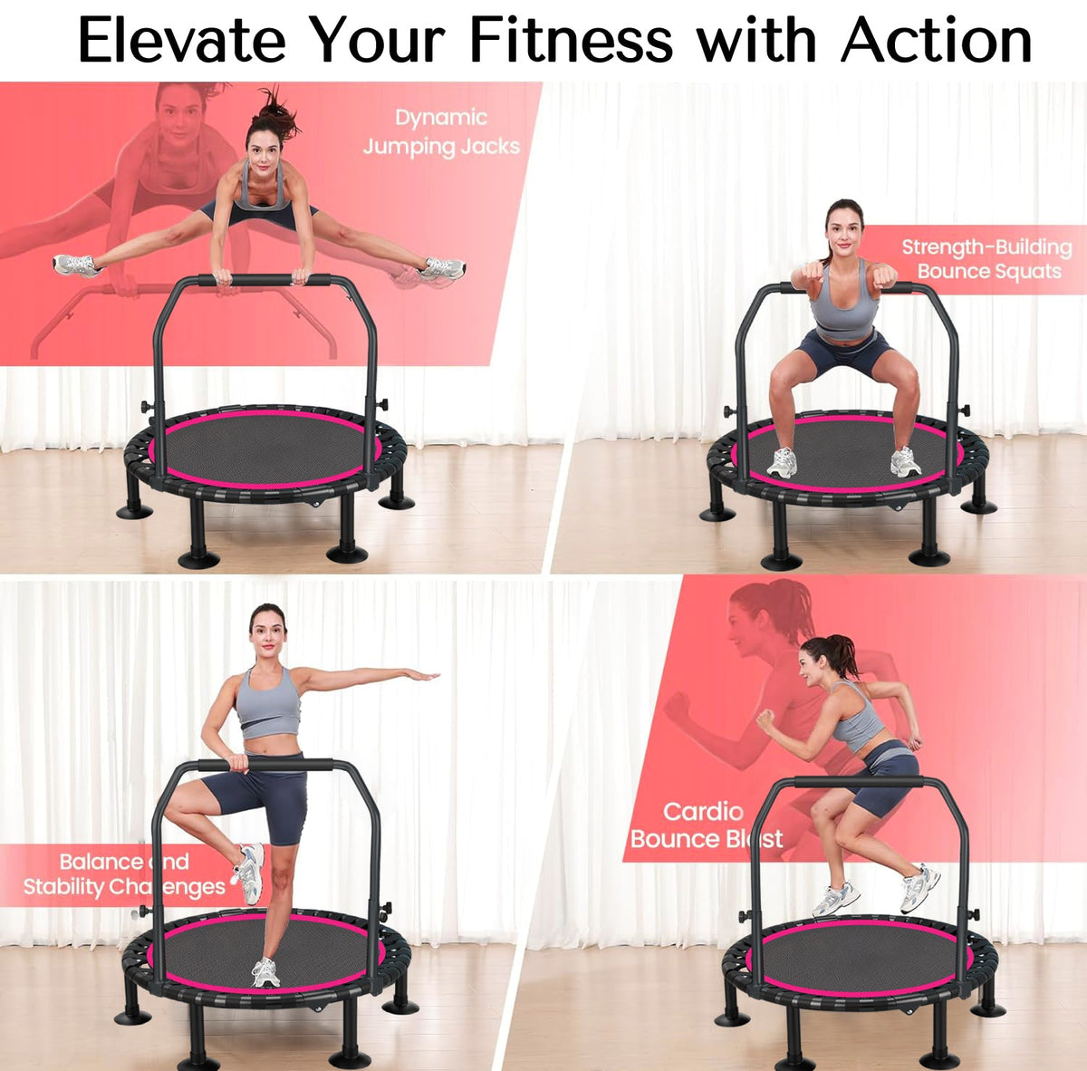 DeerRun? 40  Foldable Mini Trampoline Max Load 330lbs