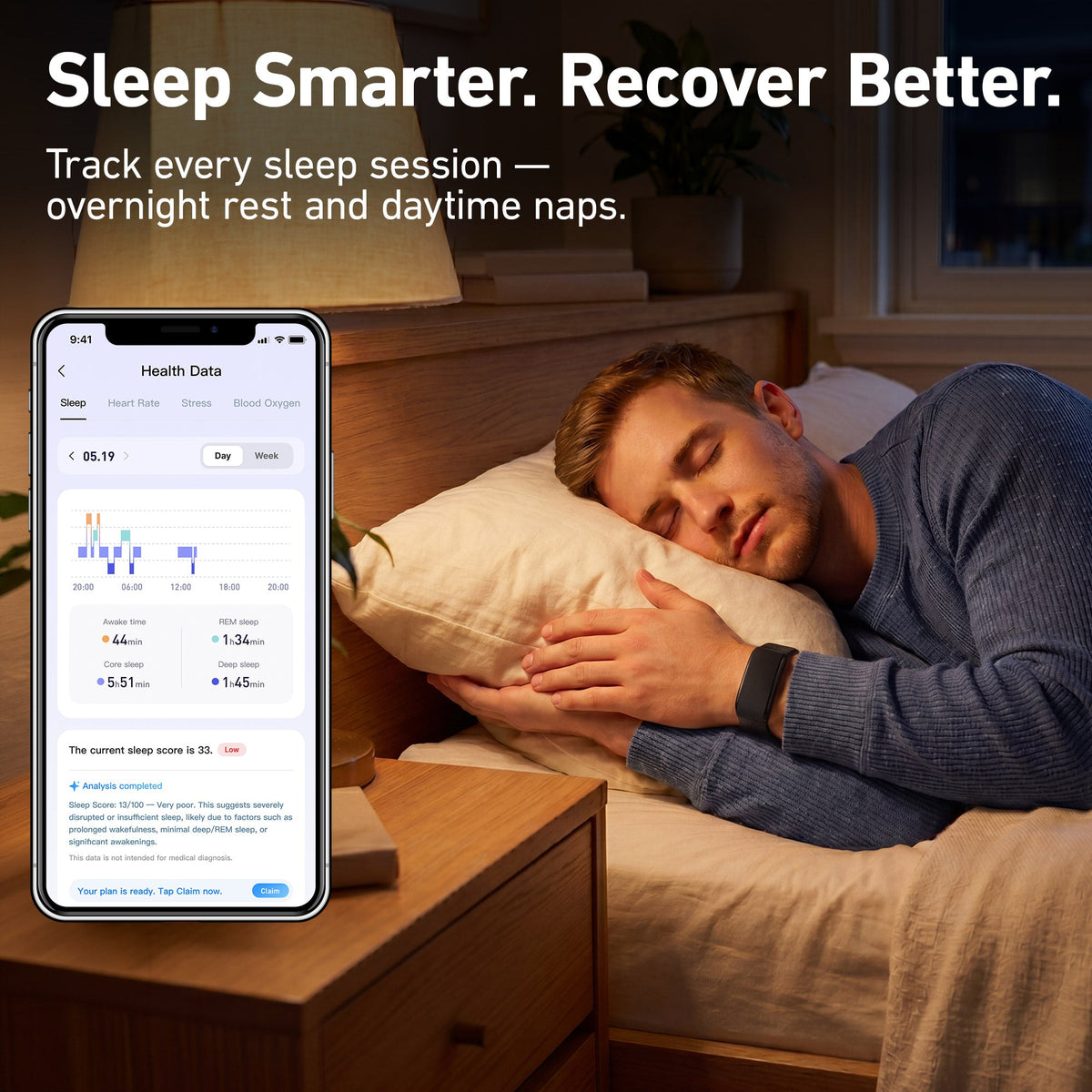 DeerRun? YE02 Smart Fitness Band: 24/7 Health & Workout Tracking with PitPat
