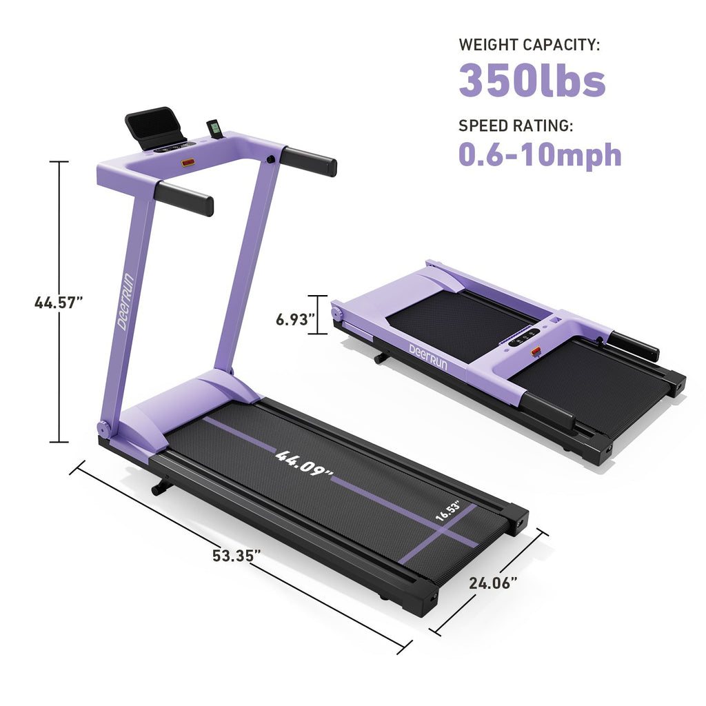 DeerRun All-New 2026 A1 Pro Move+  6% Incline Foldable Treadmill¡ª¡ªUpgraded Chip & NFC Support | 350 lbs, 10 mph Dreamy Violet