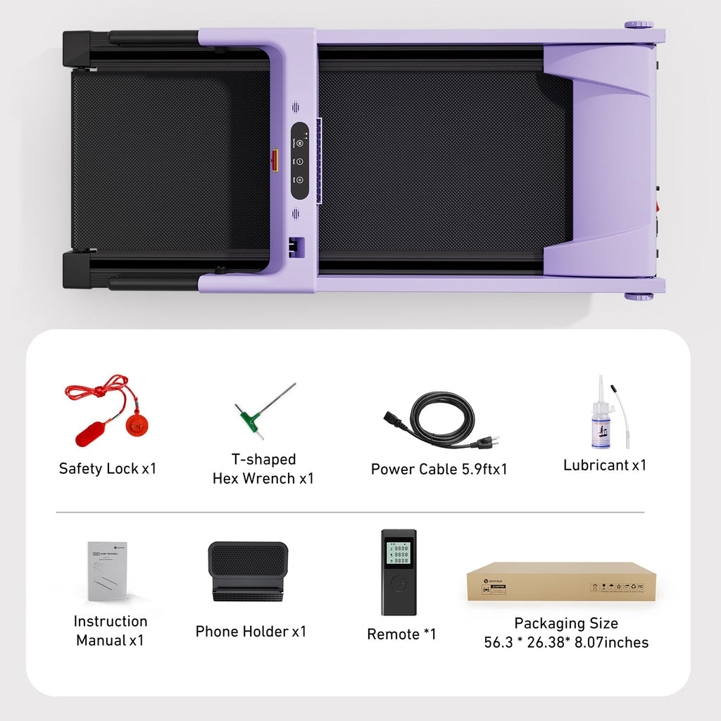 DeerRun All-New 2026 A1 Pro Move+  6% Incline Foldable Treadmill¡ª¡ªUpgraded Chip & NFC Support | 350 lbs, 10 mph Dreamy Violet