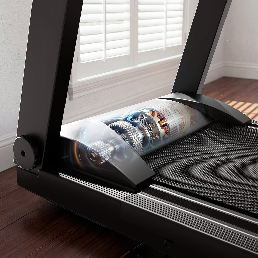 DeerRun All-New 2026 A1 Pro Move+ Smart Foldable Treadmill with 6% Incline & NFC | 350 lbs, 10 mph, Black