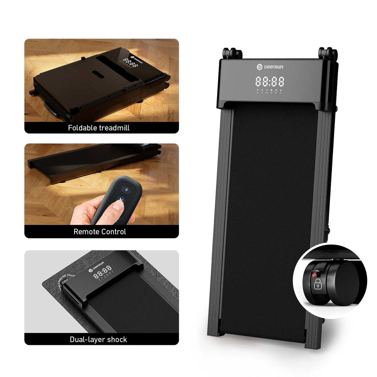 DeerRun Z20 Foldable Walking Pad Treadmill ¨C Ultra Compact with LED Display