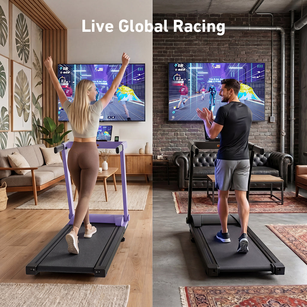 DeerRun All-New 2026 A1 Pro Move+  6% Incline Foldable Treadmill¡ª¡ªUpgraded Chip & NFC Support | 350 lbs, 10 mph Dreamy Violet